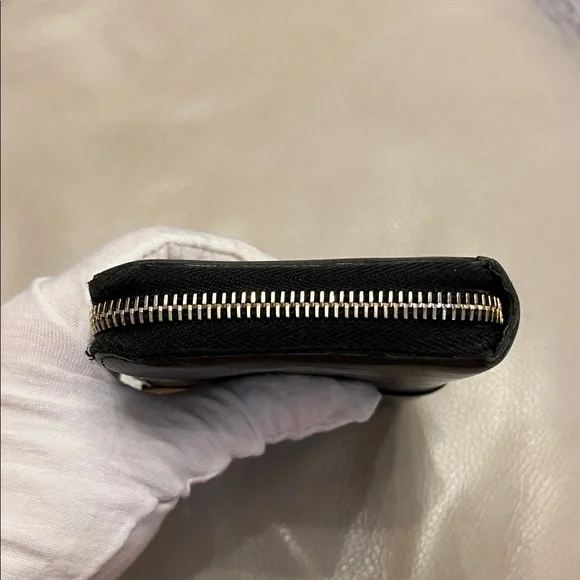 YSL Black Leather Wallet with Gold Accents - Picture 13 of 14